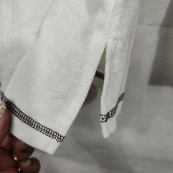 Todolor T-Shirt Shirt Men Size M Cream Brown Long Sleeve NEW - Picture 4 of 8